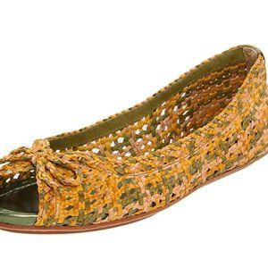 FRYE Women's Malorie Woven Leather Flat Sz 7
